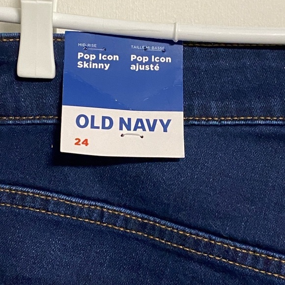 Old Navy Pop Skinny Icon Jeans, Plus Size 24 Blue Denim Slim Fit - Picture 8 of 12